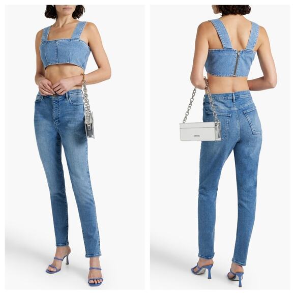 Triarchy x Josephine Skriver Josephine Cropped Denim Top - Size L - Picture 1 of 5